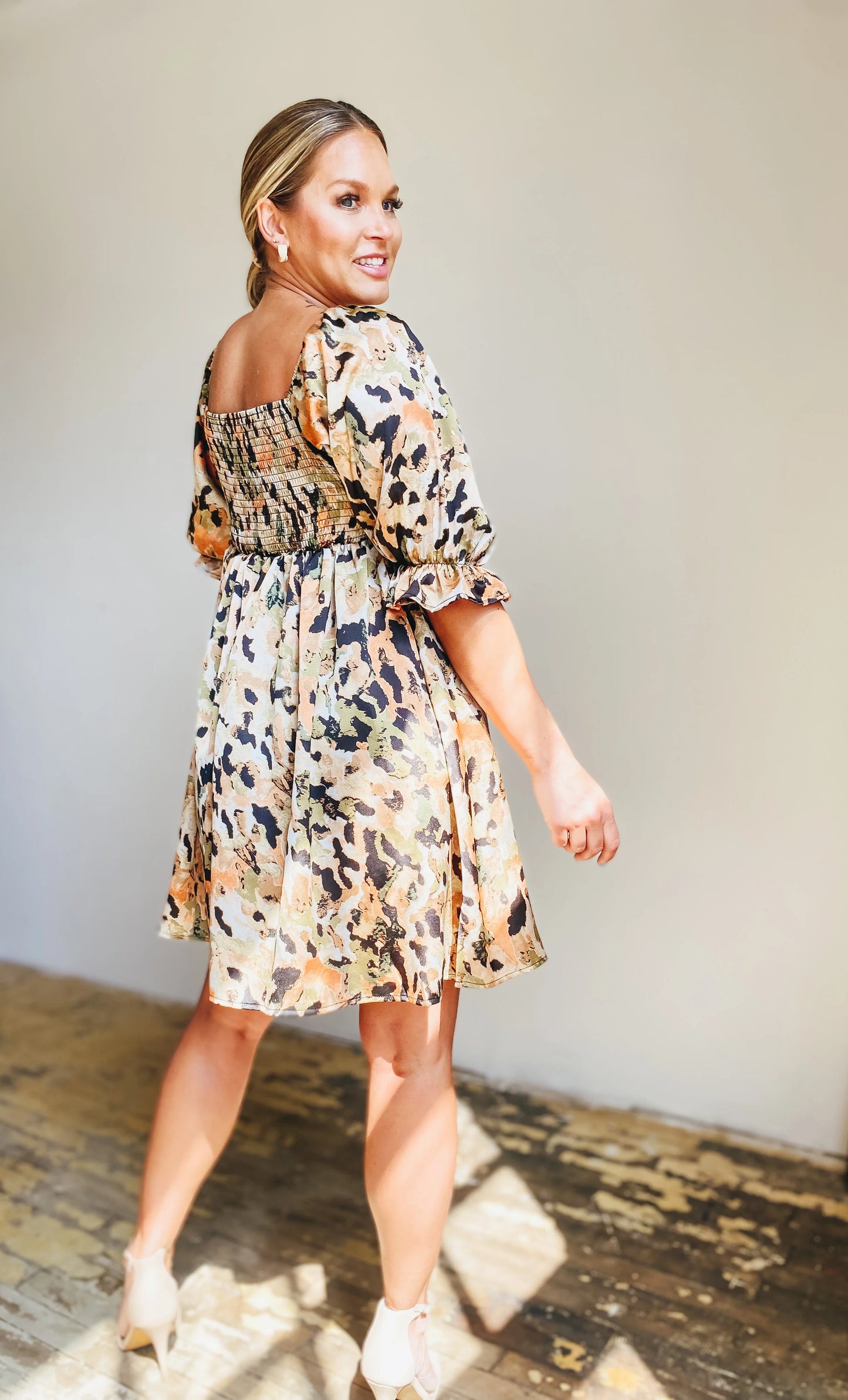Wild Muse Puff Sleeve Mini Dress