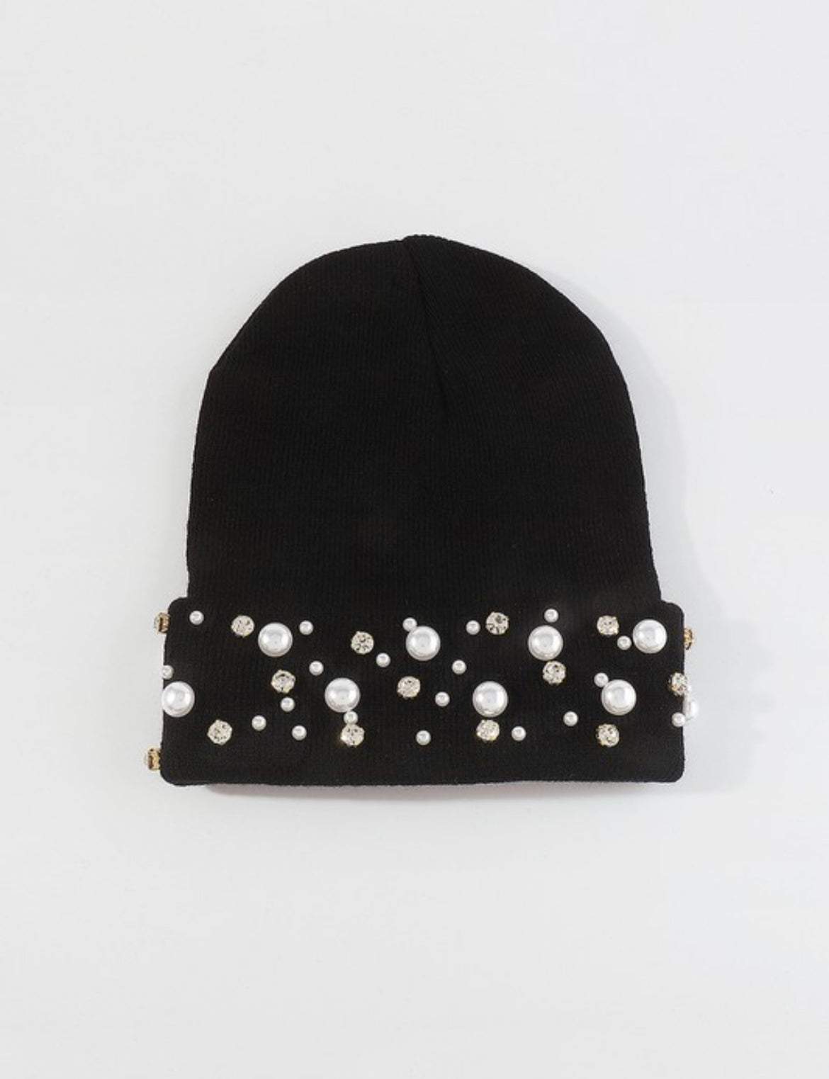 Bejeweled Black Rhinestone Beanie