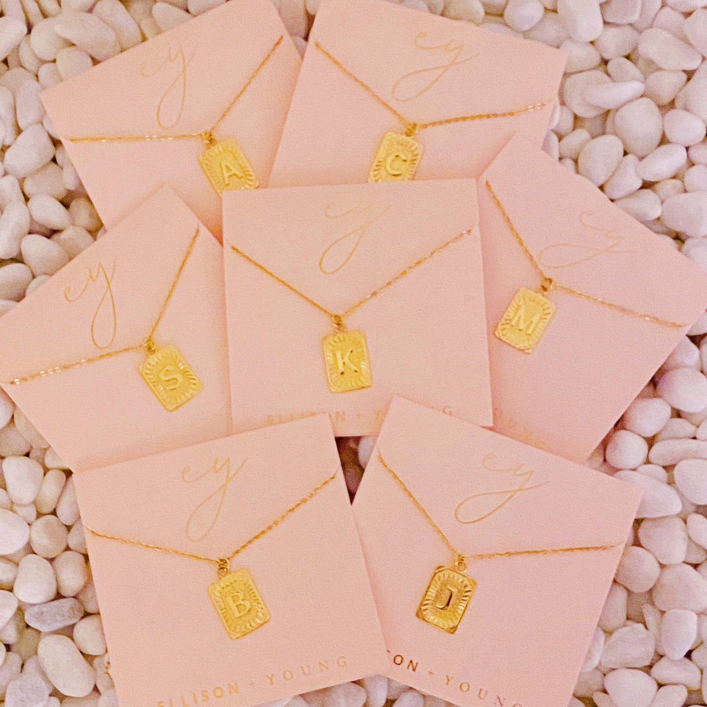 Art Deco Initial Necklace: T