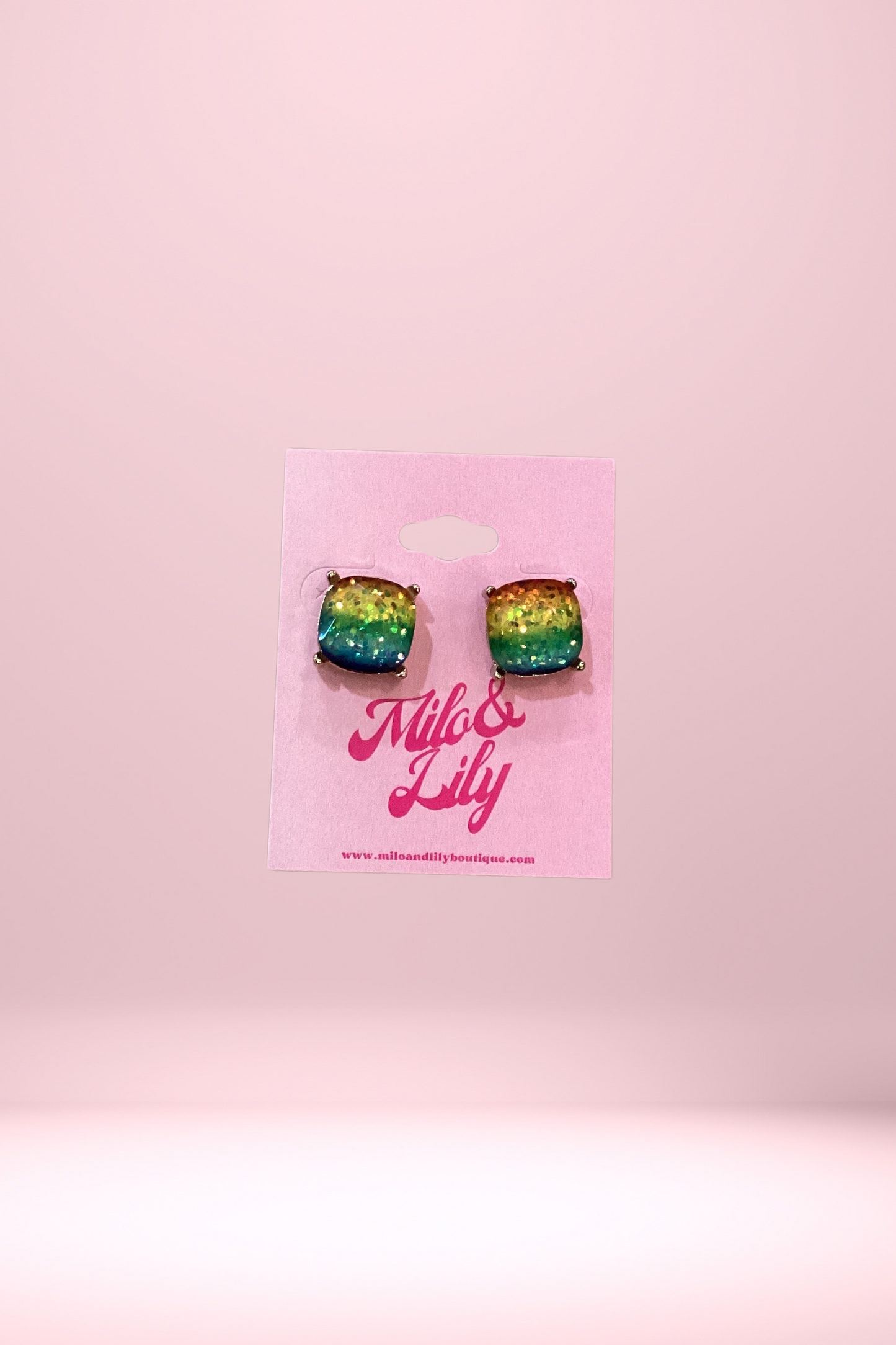 Rainbow Spark Stud Earrings