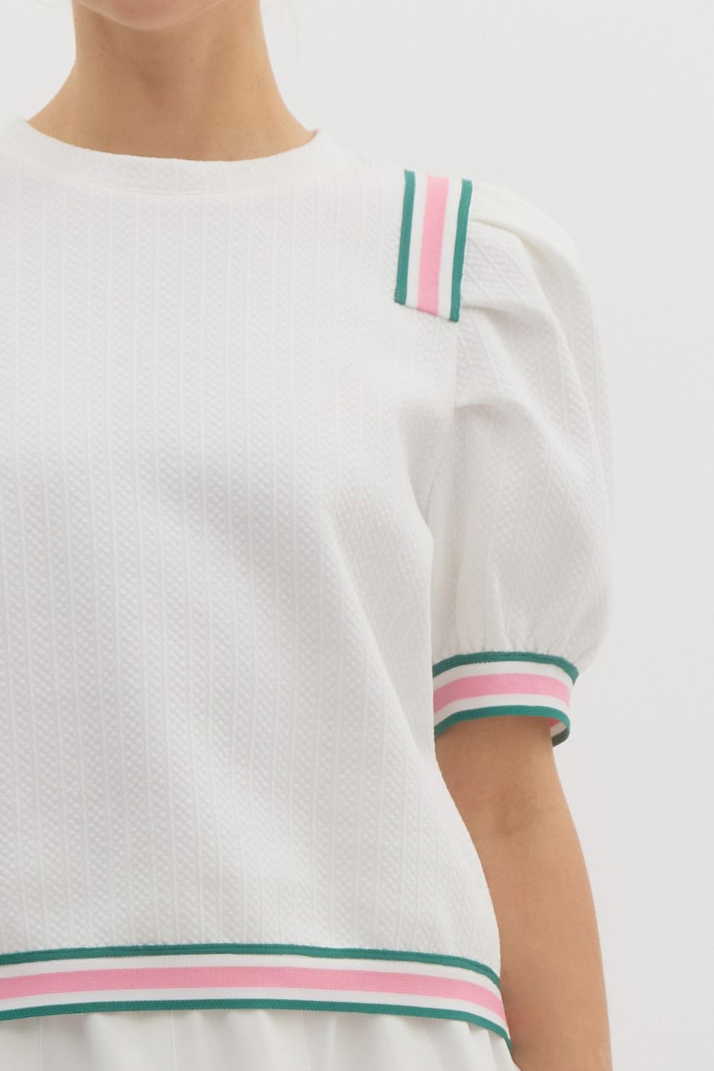 Court Side Charm Puff Sleeve Top