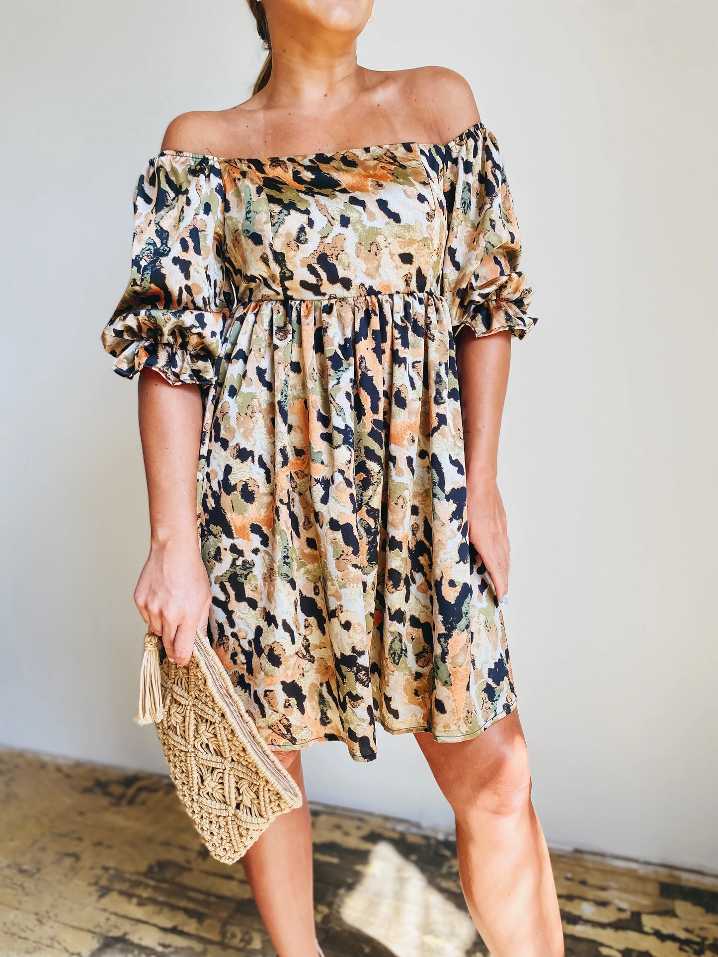 Wild Muse Puff Sleeve Mini Dress