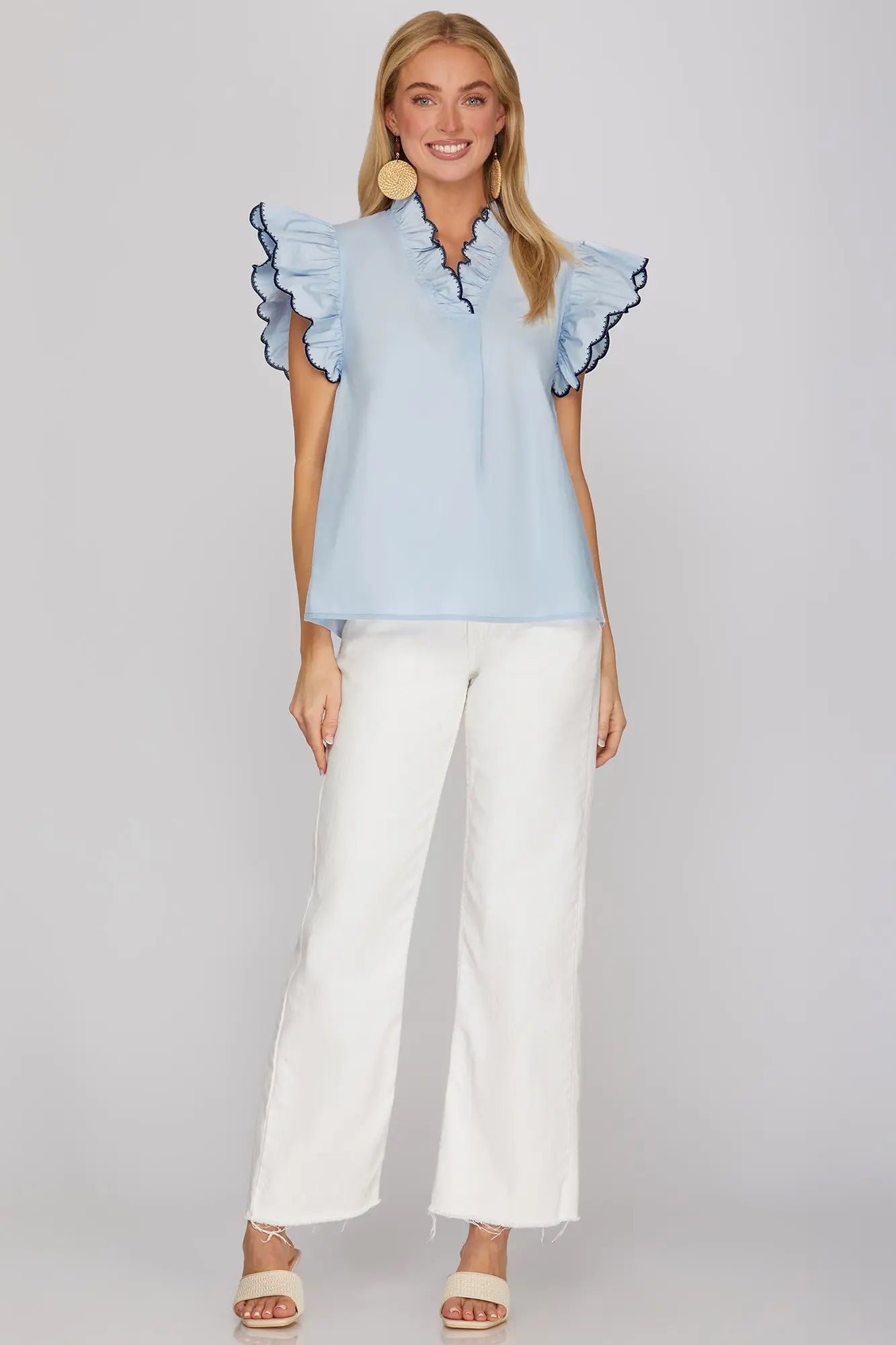 Seaside Scallop Flutter Top - Milo & Lily Boutique