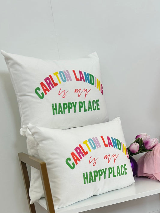 Carlton Landing Happy Place Custom Pillow: Standard 11x15