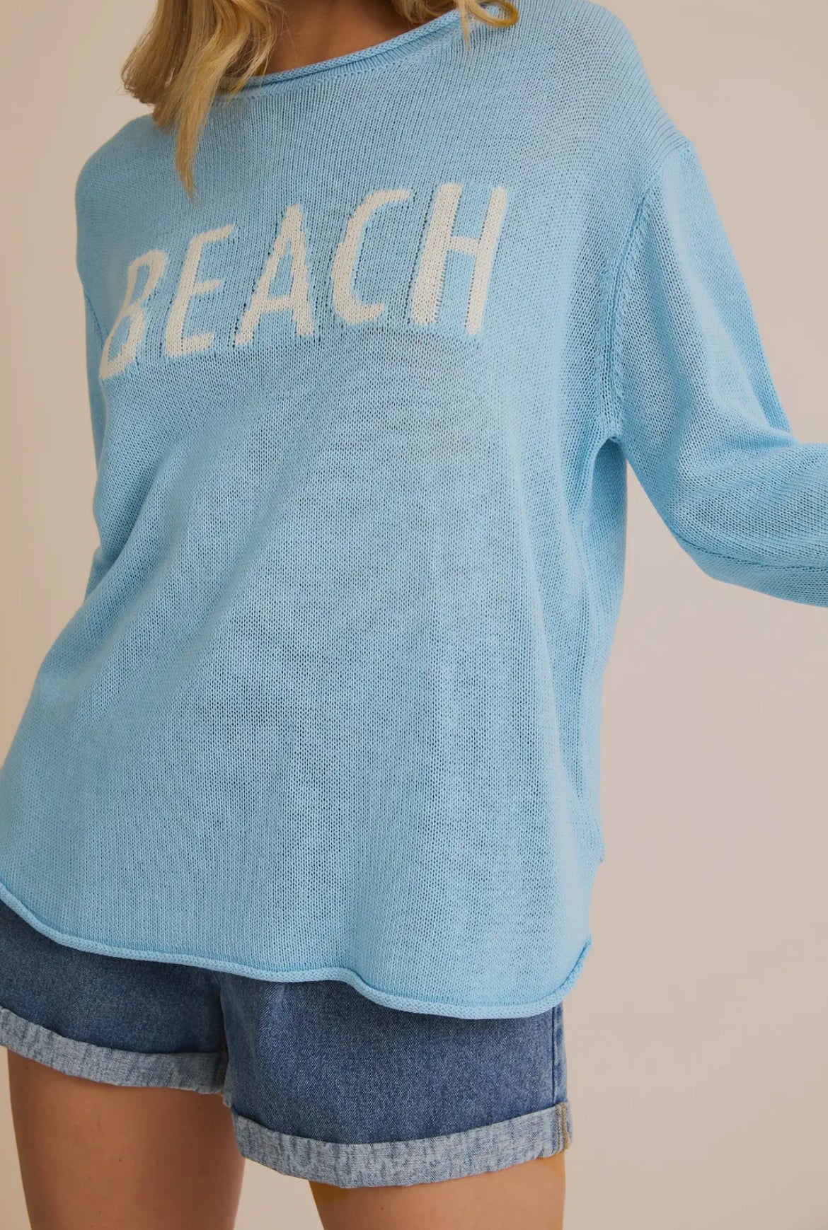 Baby Blue “Beach” lightweight sweater