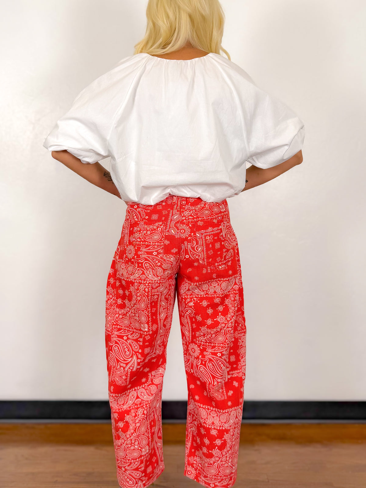 The Wild West Red Bandana Barrel Jeans