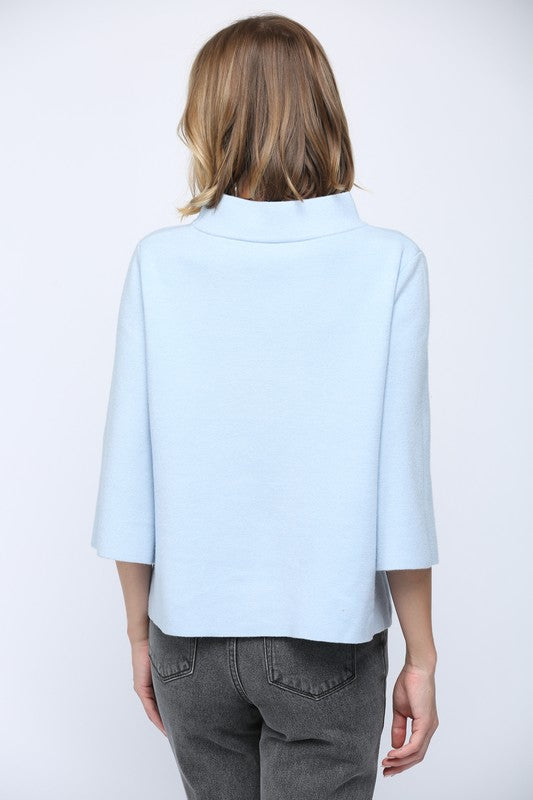 Skyline Knit Sweater (Light Blue) - Milo & Lily Boutique