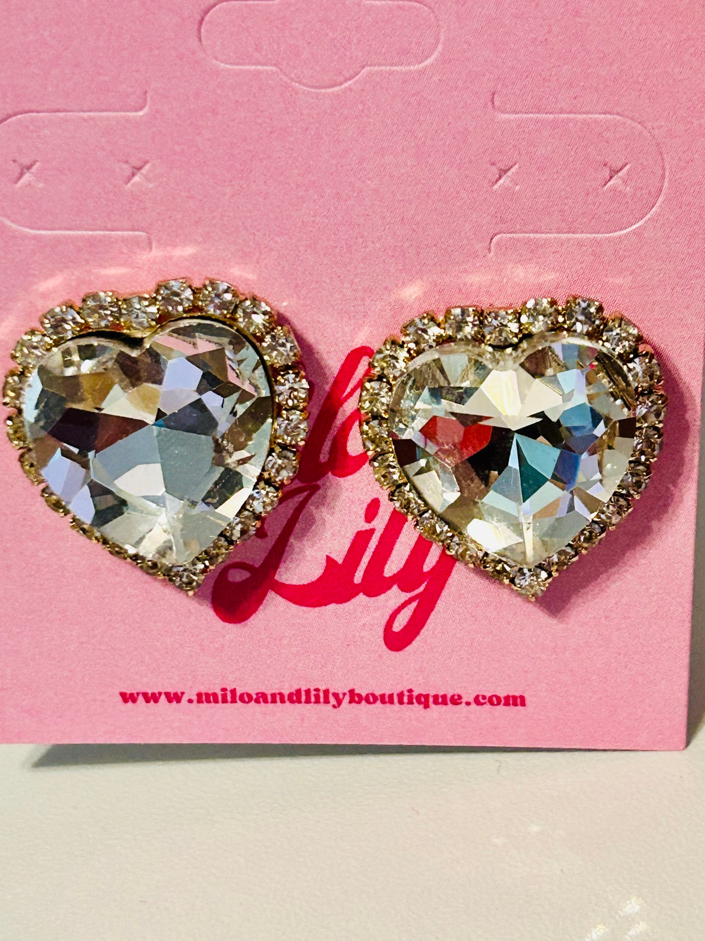 Princess Heart Iridescent Stud Earrings