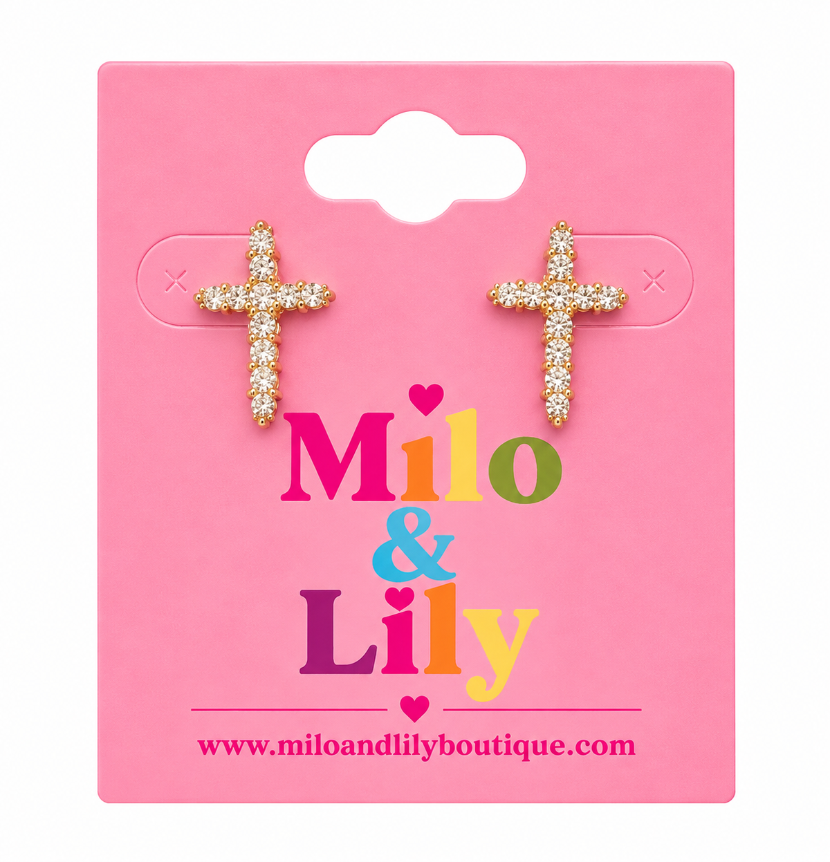 Grace & Glory Crystal Cross Stud Earrings