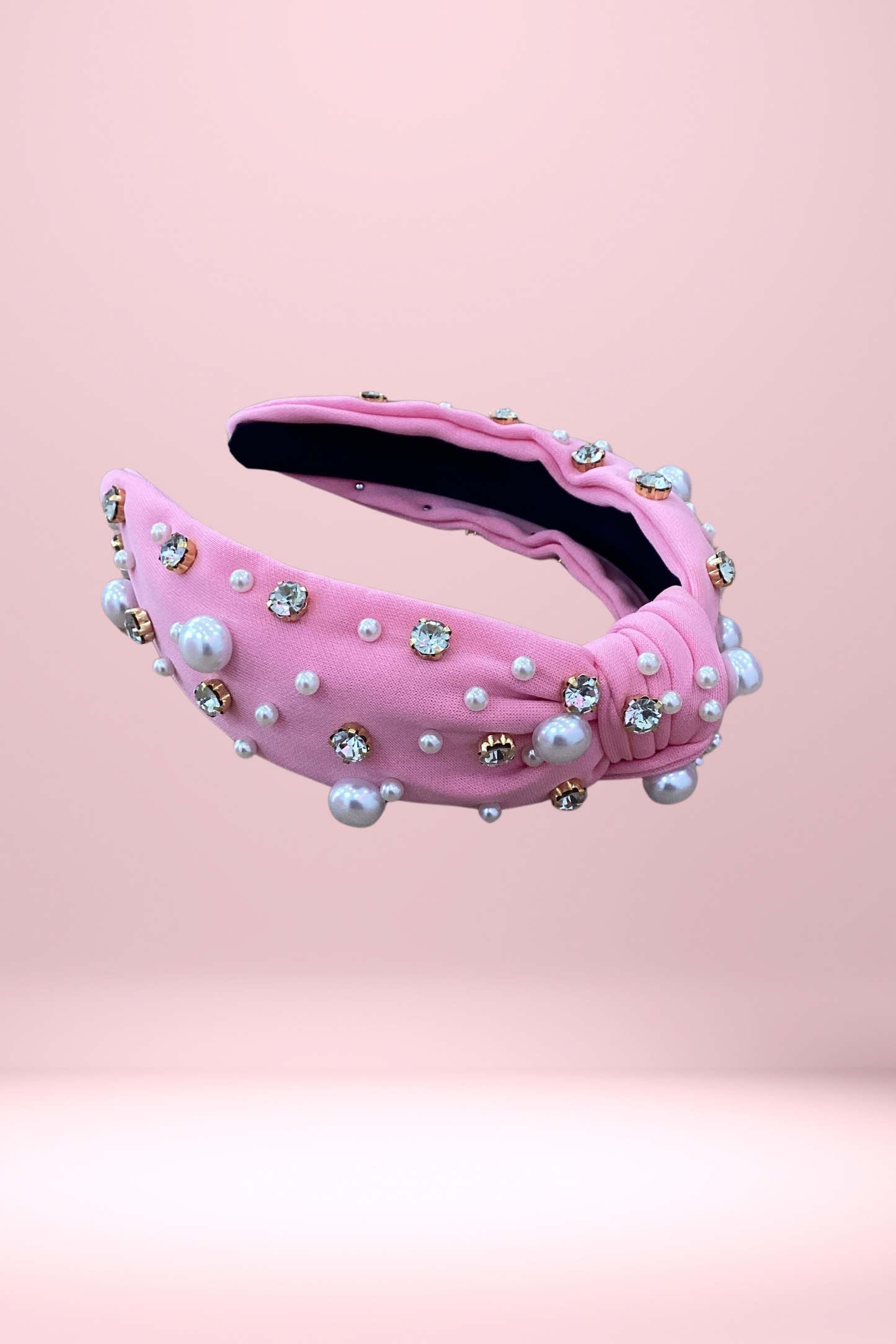 Rhinestone and Pearl Light Pink Headband