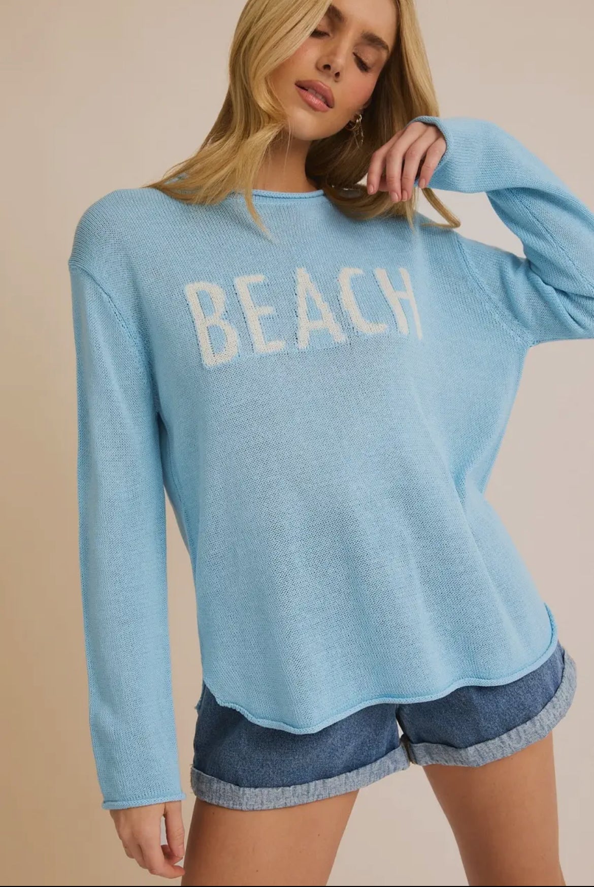 Baby Blue “Beach” lightweight sweater