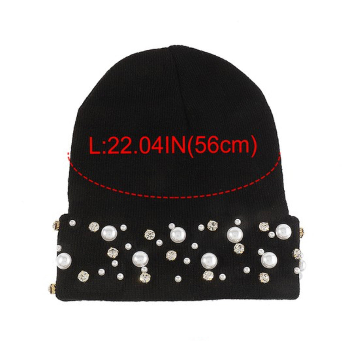 Bejeweled Black Rhinestone Beanie