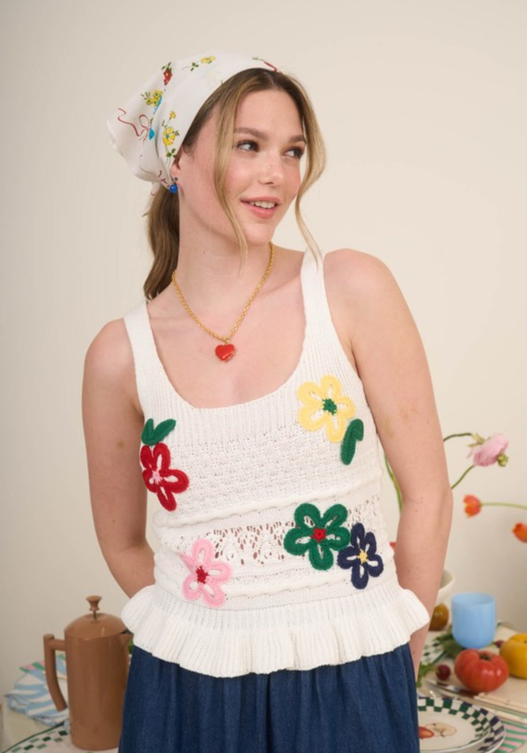 Floral Daydream Embroidered Knit Top