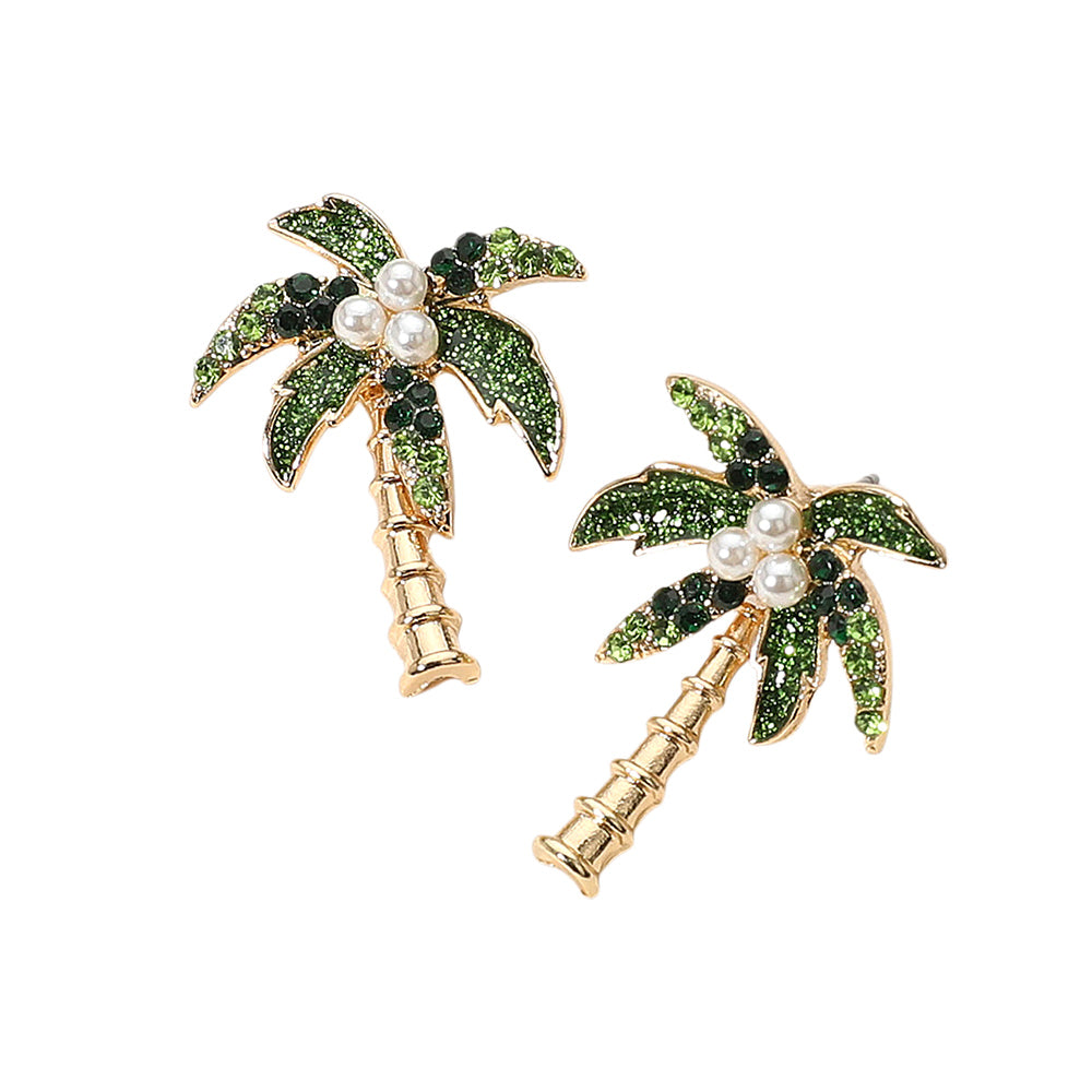 Palm Tree Pearl 🌴 Earrings