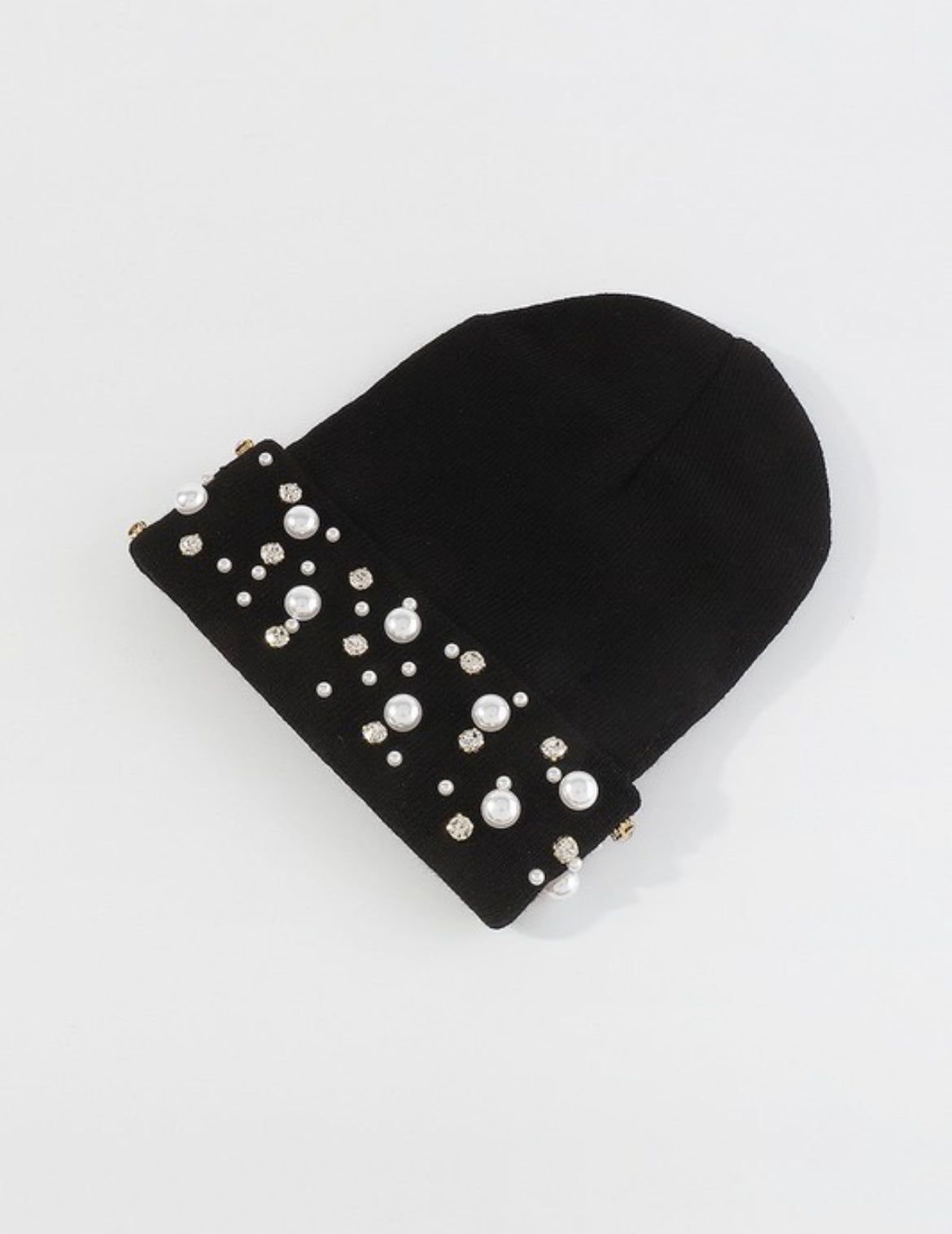 Bejeweled Black Rhinestone Beanie