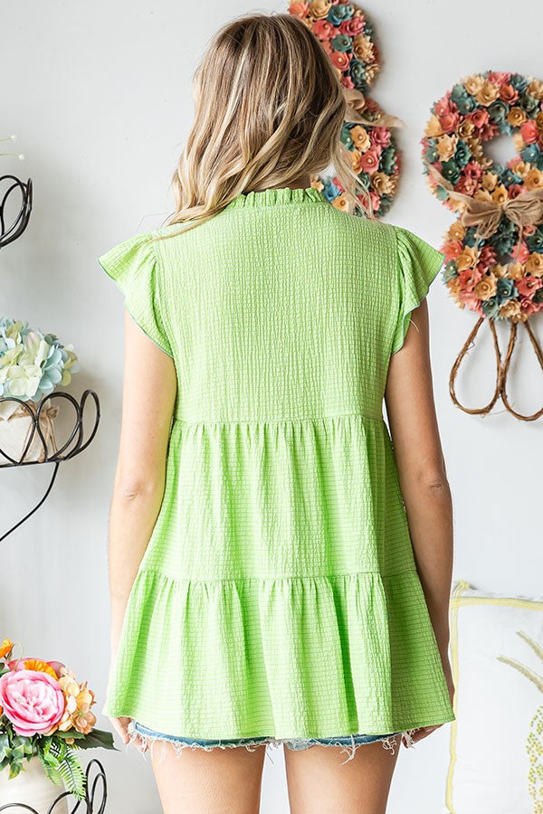Green Apple Babydoll Blouse