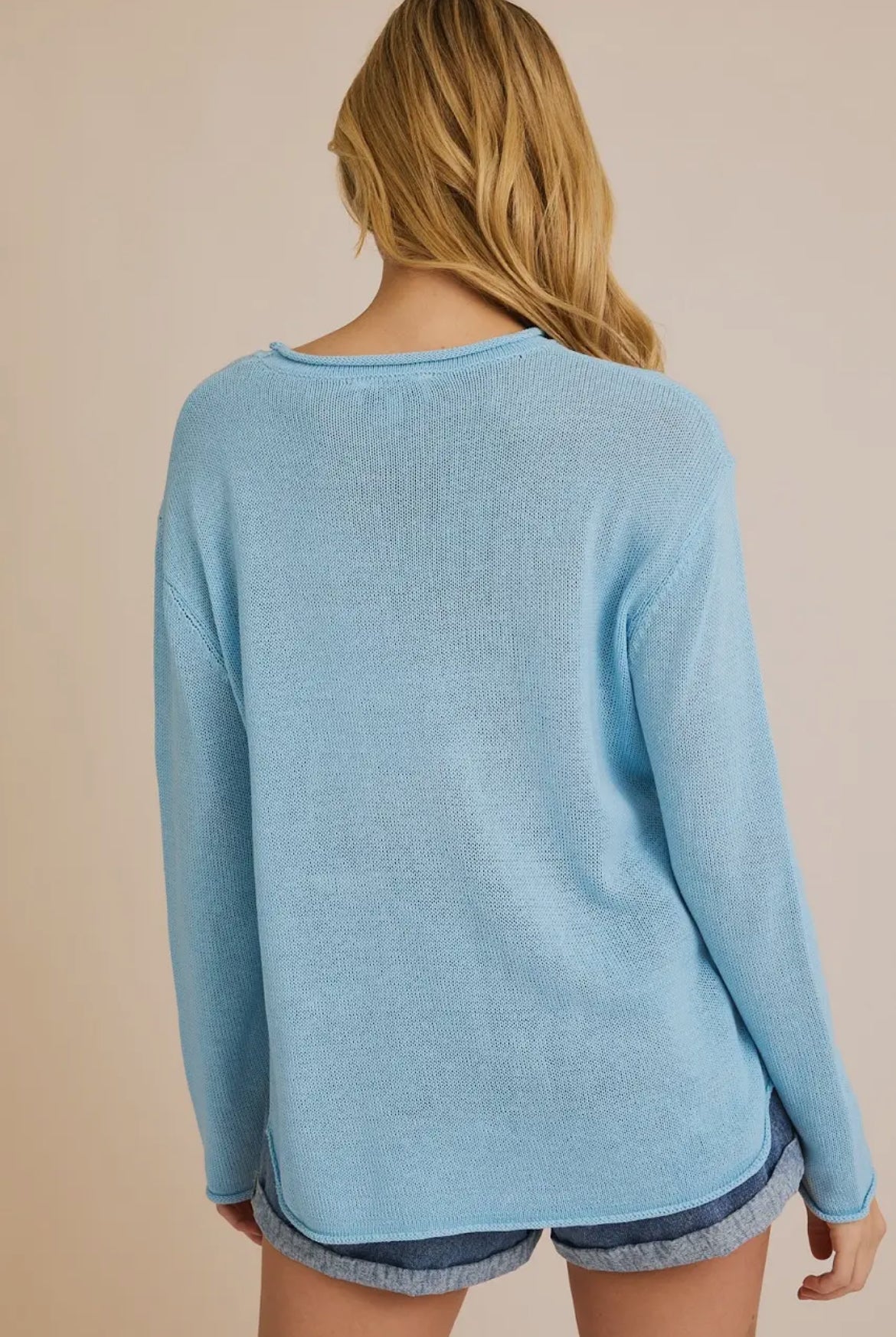 Baby Blue “Beach” lightweight sweater