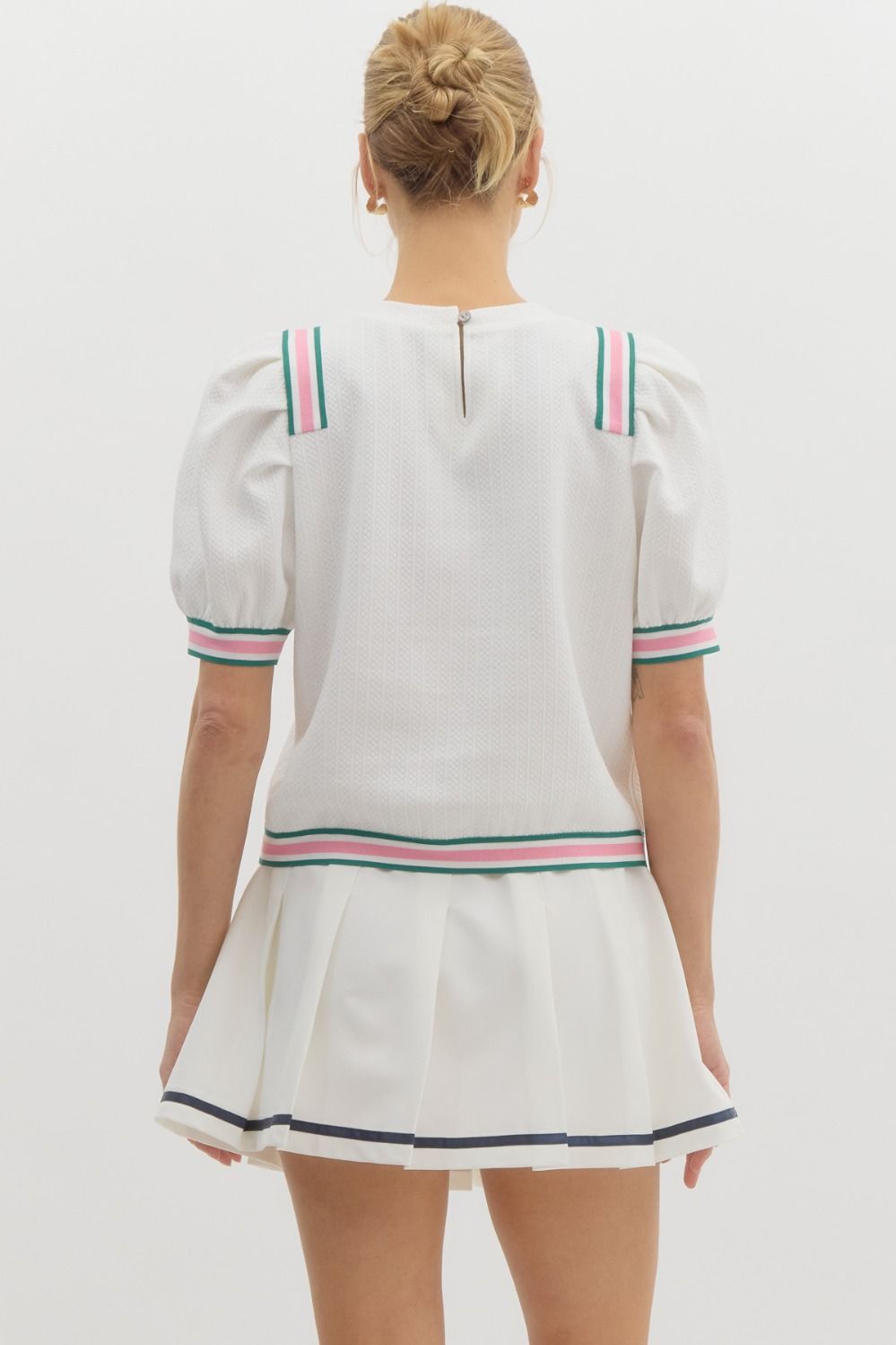 Court Side Charm Puff Sleeve Top