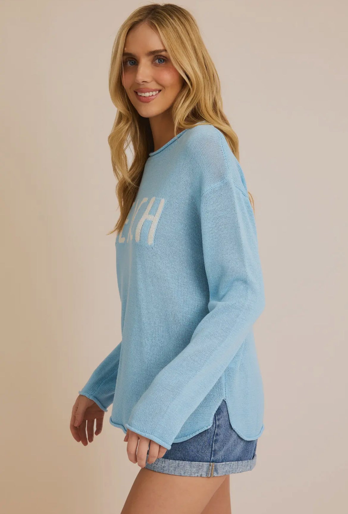 Baby Blue “Beach” lightweight sweater