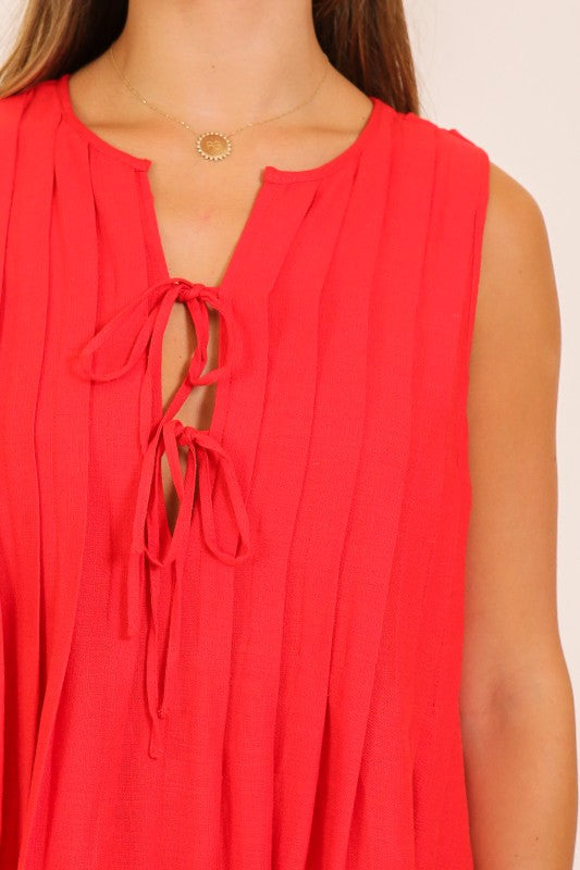 The Easy Street Tie Dress (Red or Black)