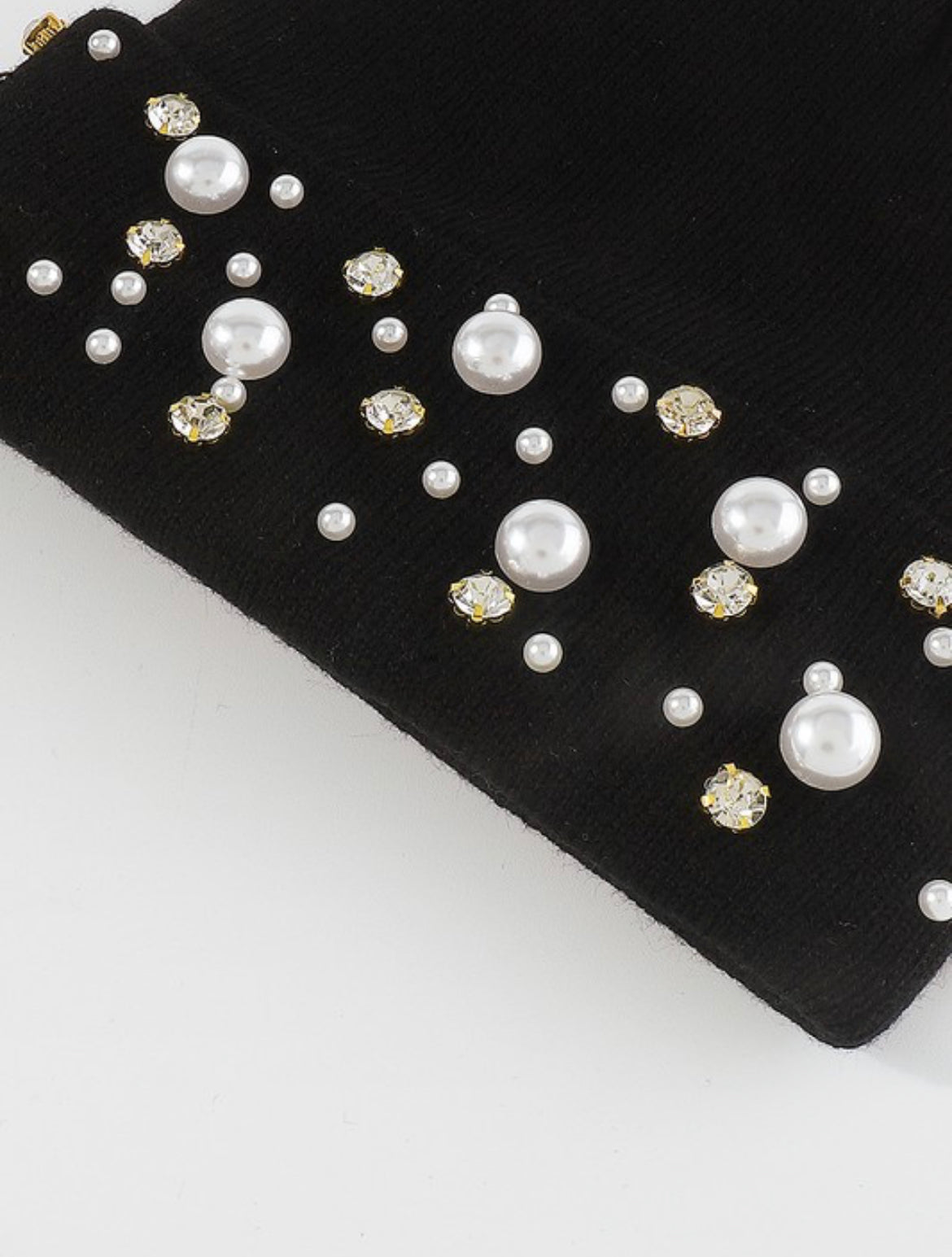 Bejeweled Black Rhinestone Beanie