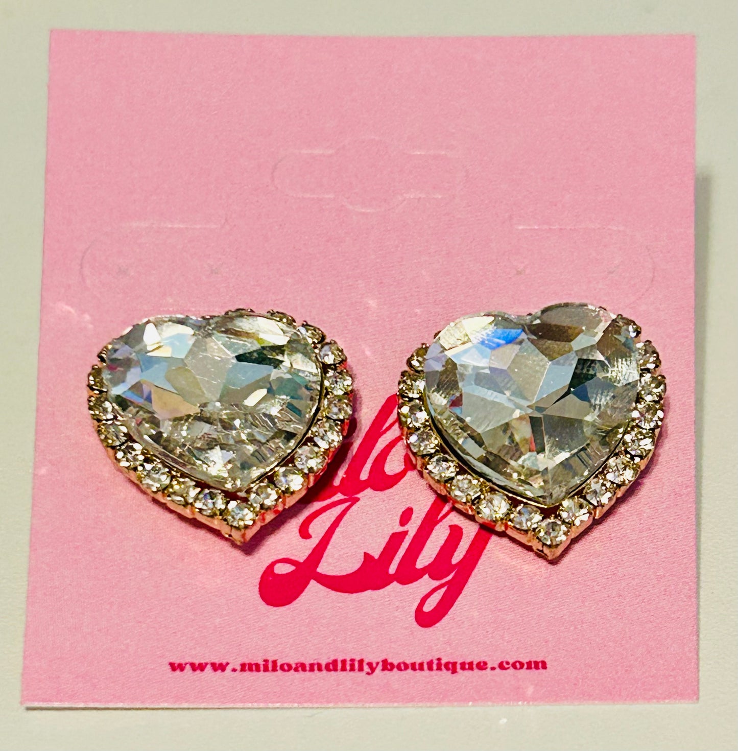 Princess Heart Iridescent Stud Earrings - Milo & Lily Boutique