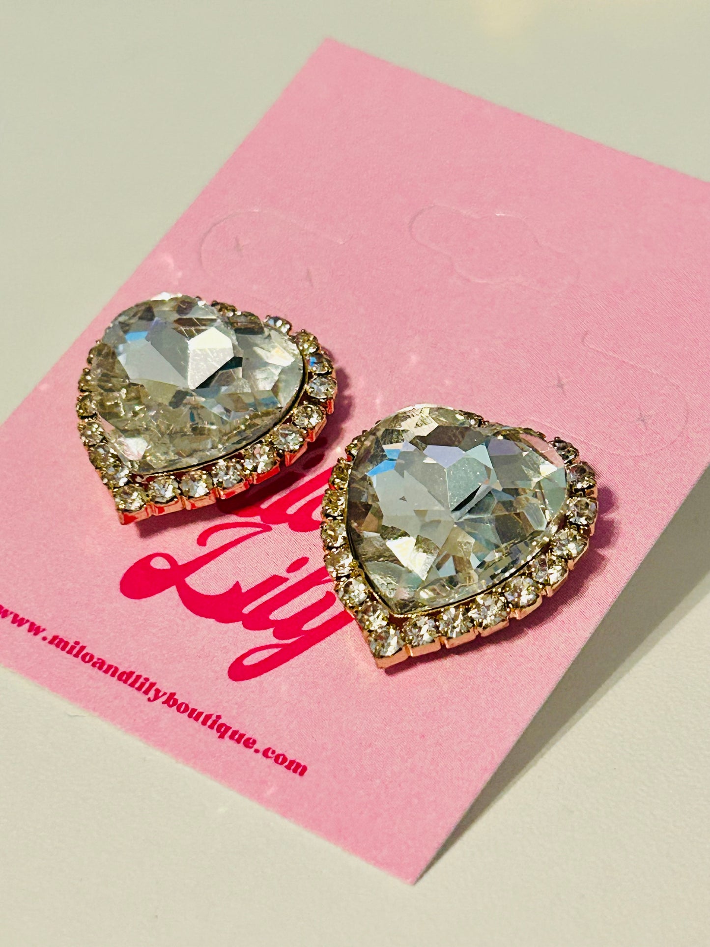 Princess Heart Iridescent Stud Earrings