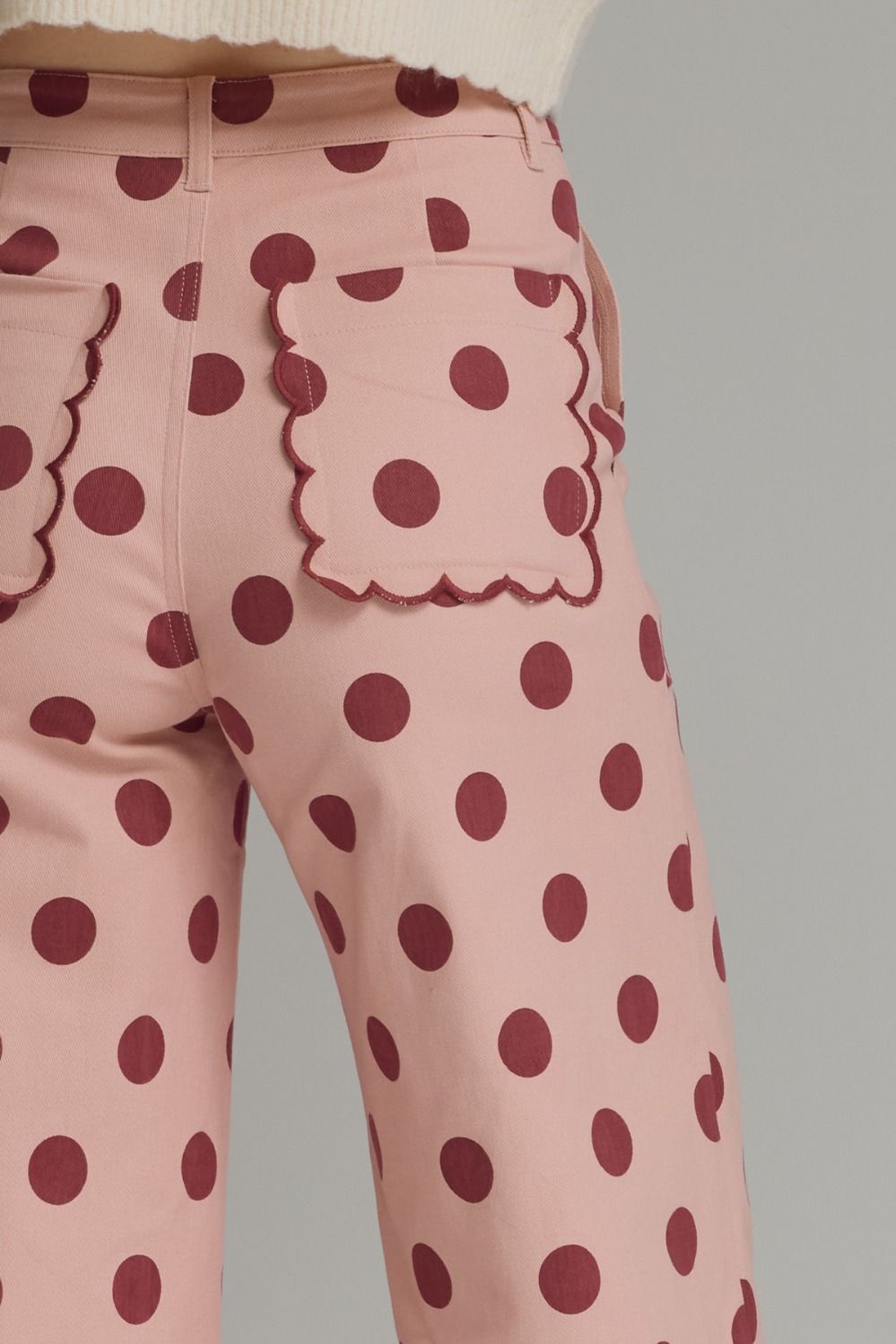 Blush Polka Dot Scallop Pants