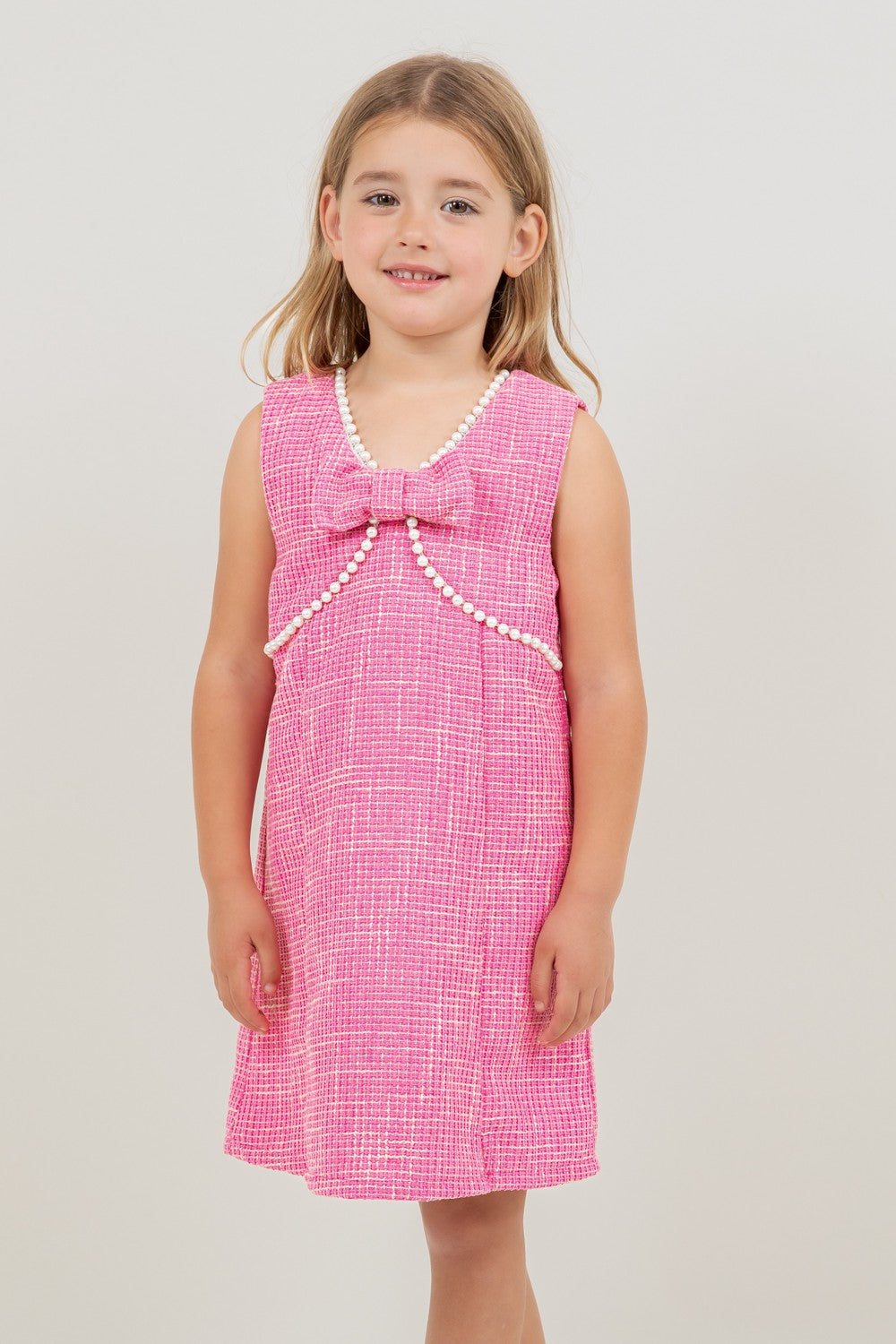 Elle Pink Pearl Tweed Dress (Kids) Mommy & Me