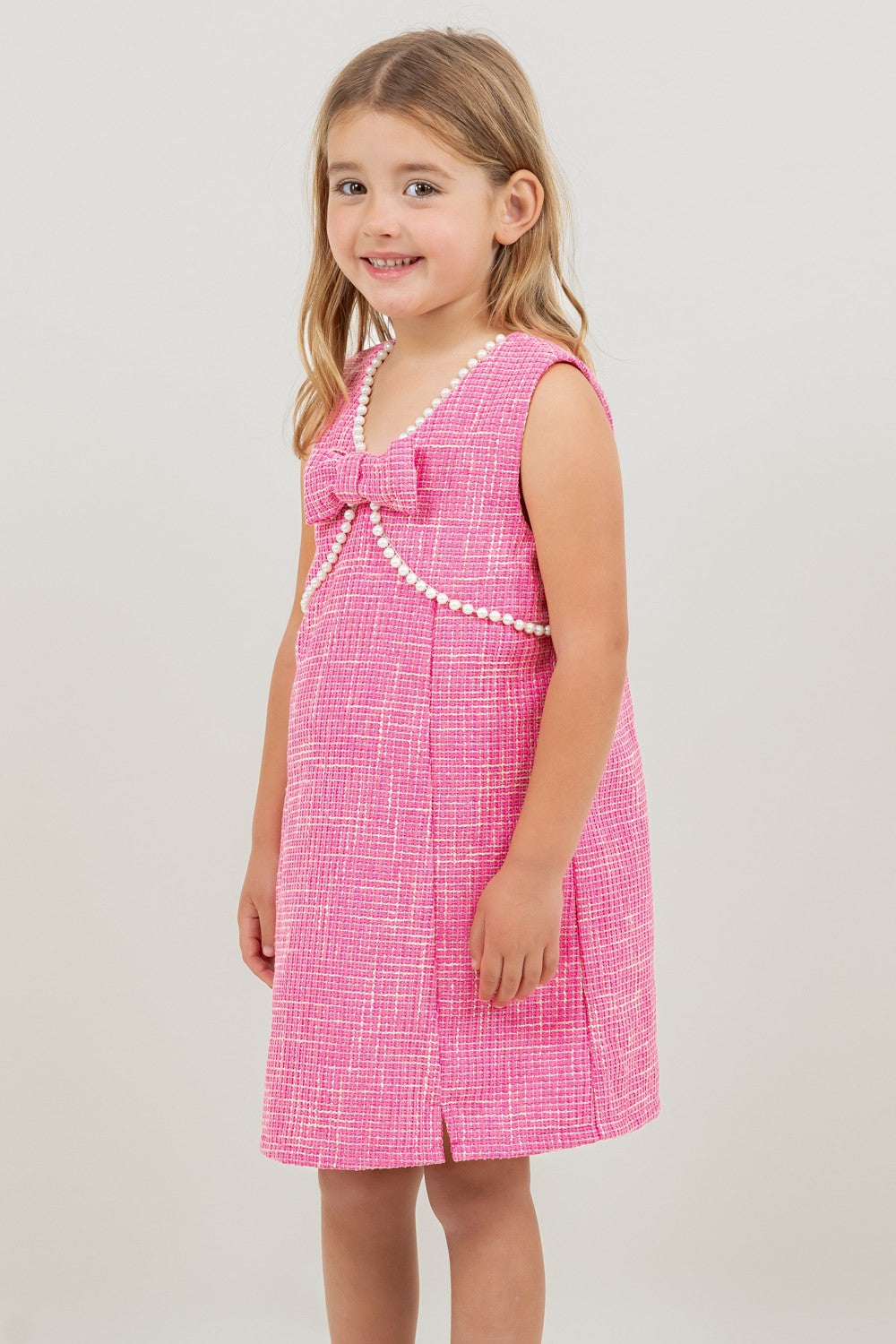 Elle Pink Pearl Tweed Dress (Kids) Mommy & Me