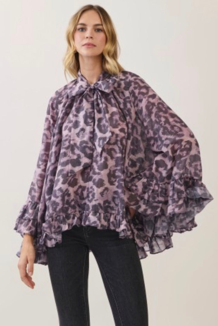 The Mauve Muse Ruffle Blouse