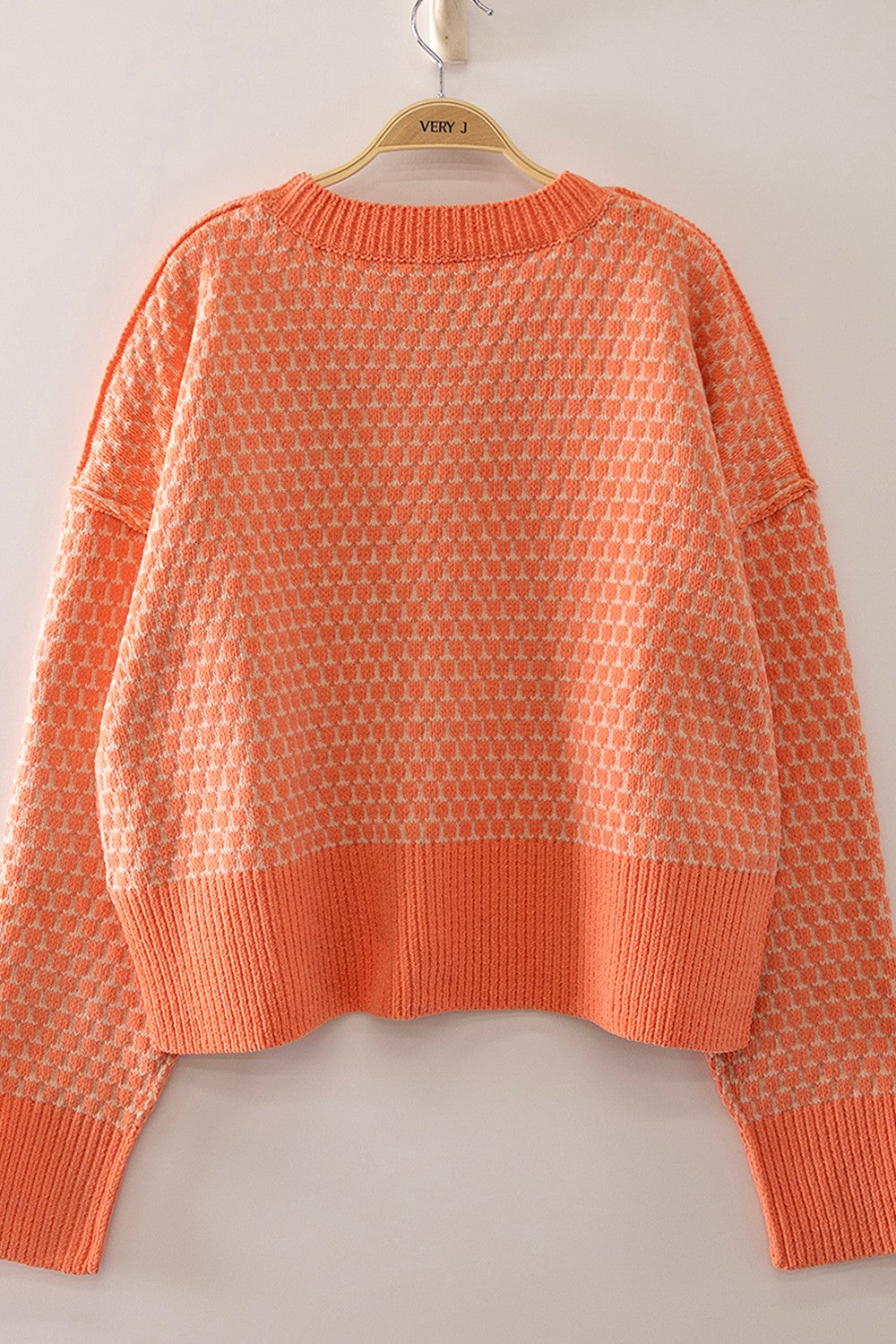 Confetti Check Sweater (Seafoam, Bubblegum & Orange)