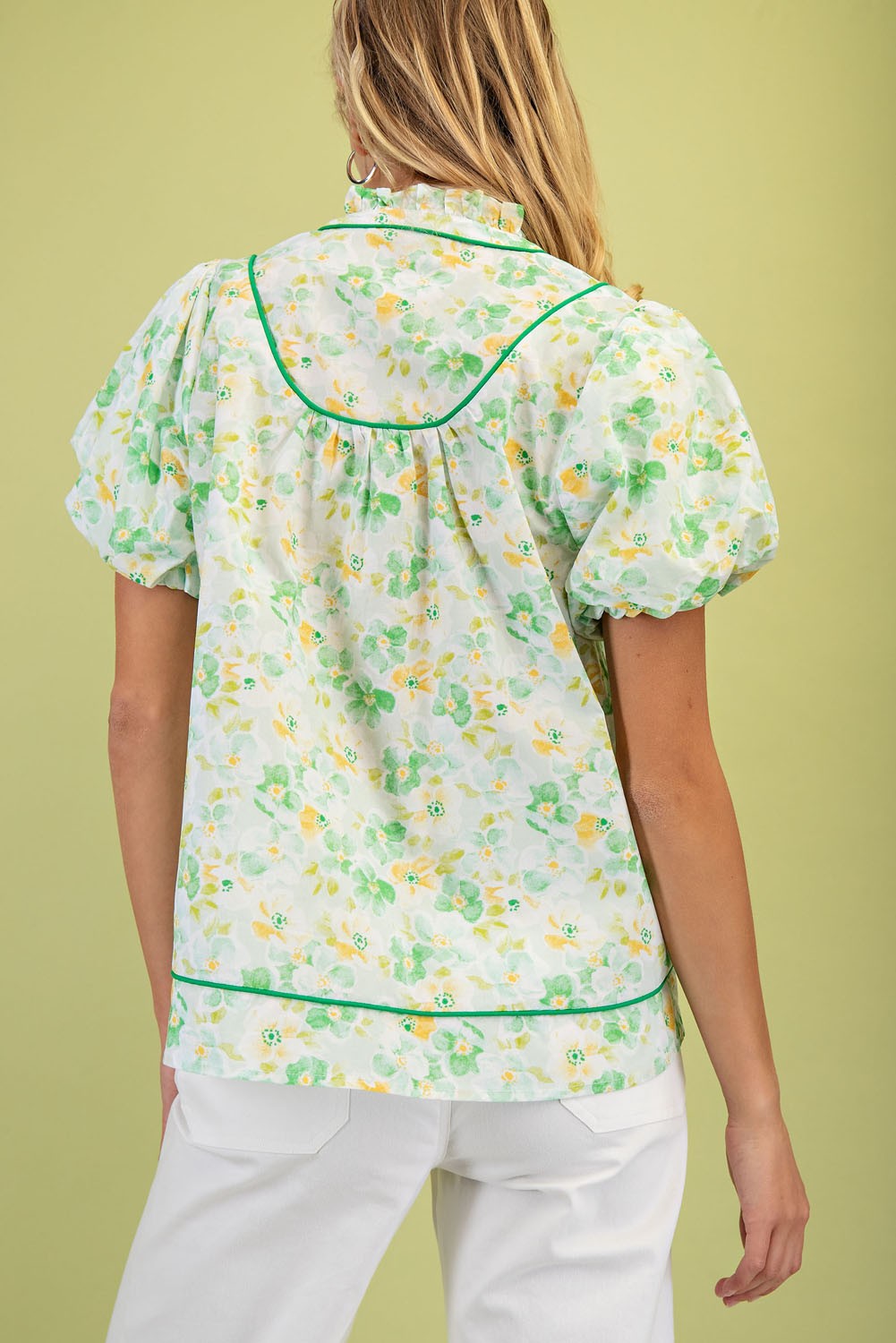 The Mallie Floral Piping Blouse
