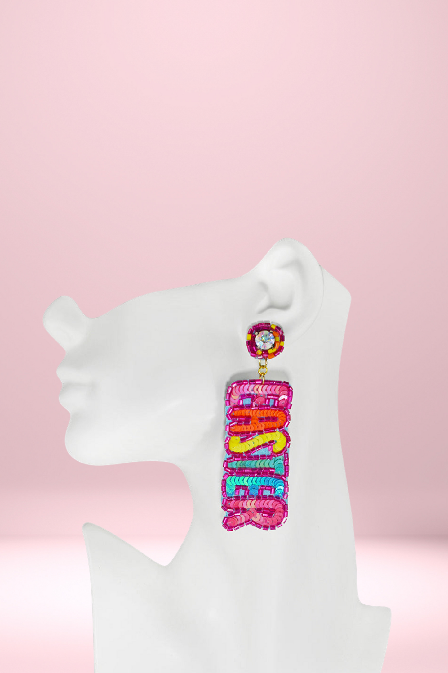 Happy Easter Beaded Dangle Earrings