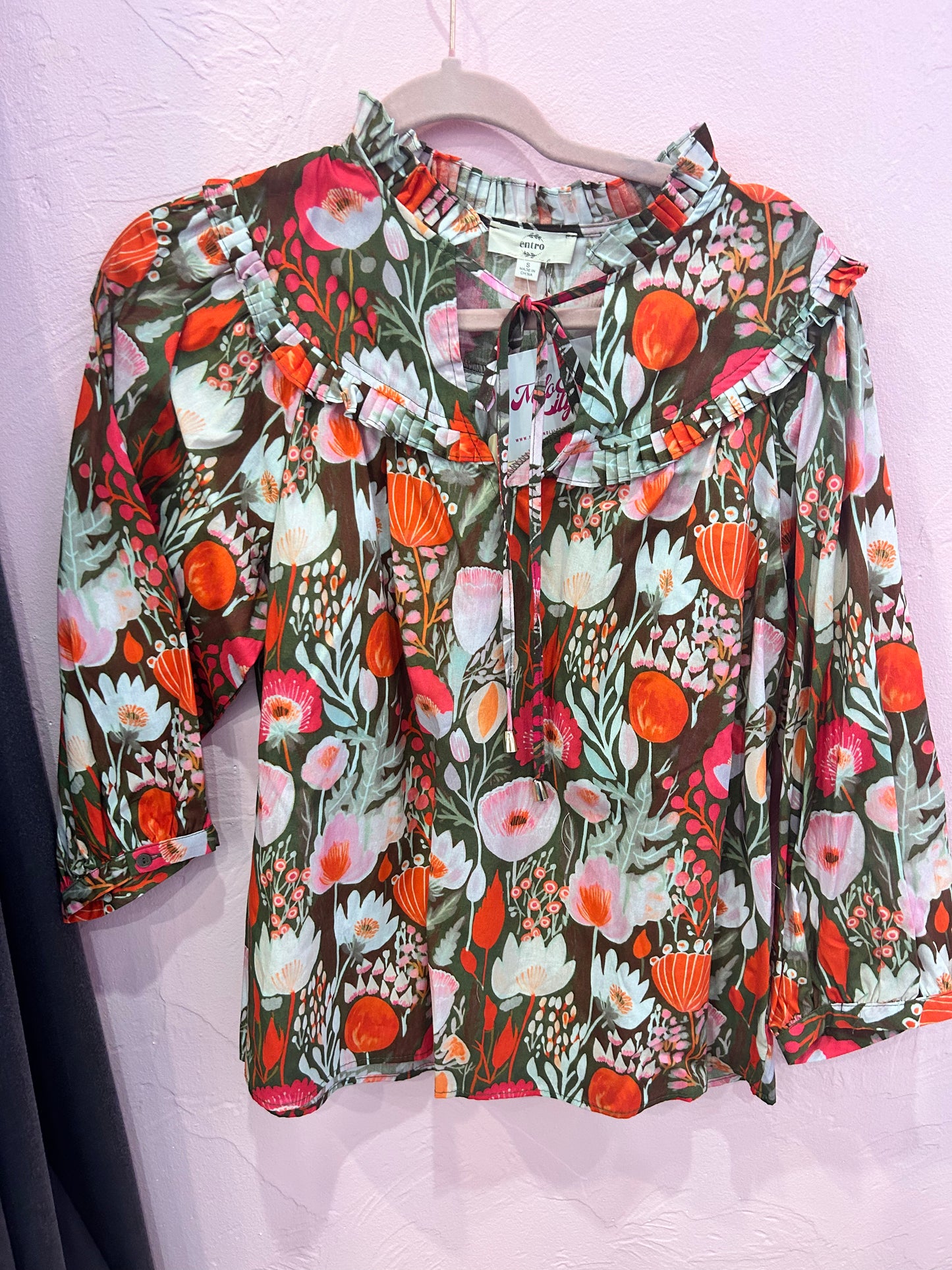 Floral Print Poplin Blouse