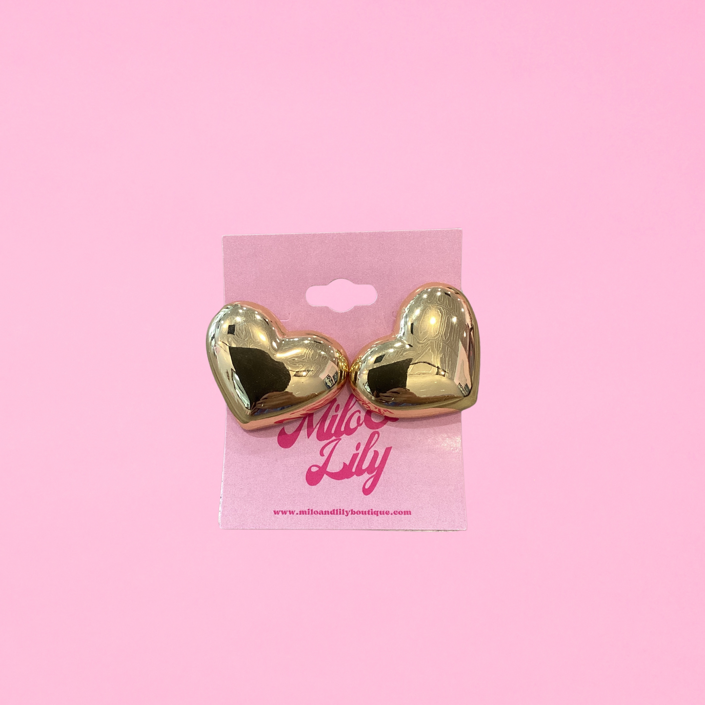 Polish My Heart Gold Stud Earrings