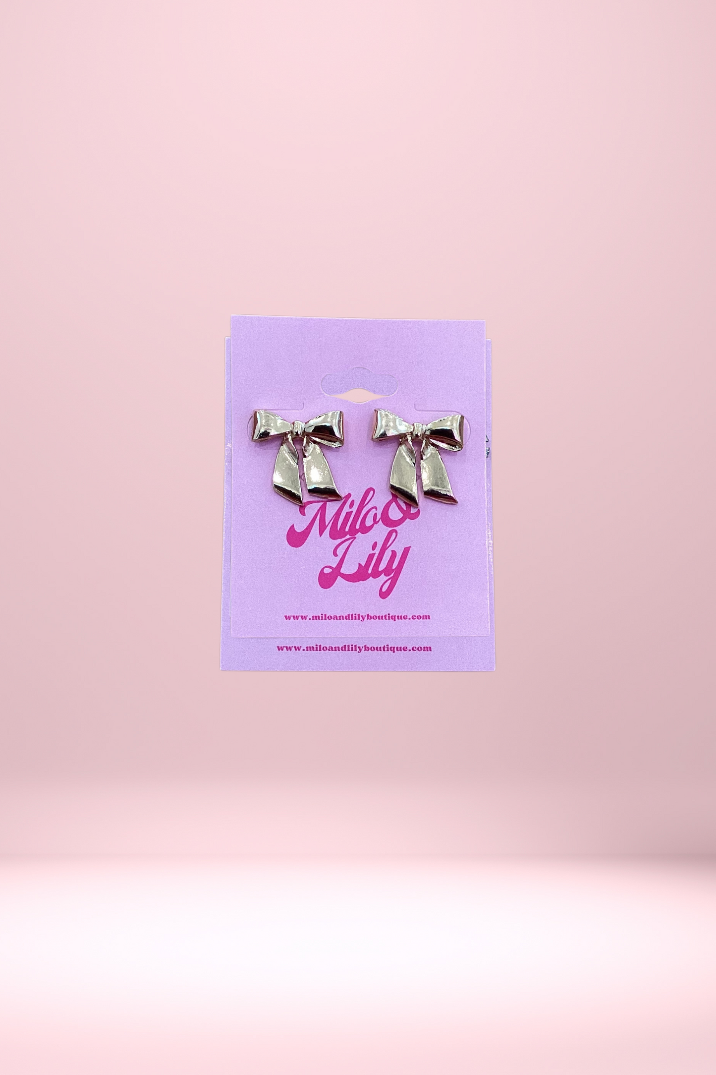 Ribbon Bow Metal Earrings