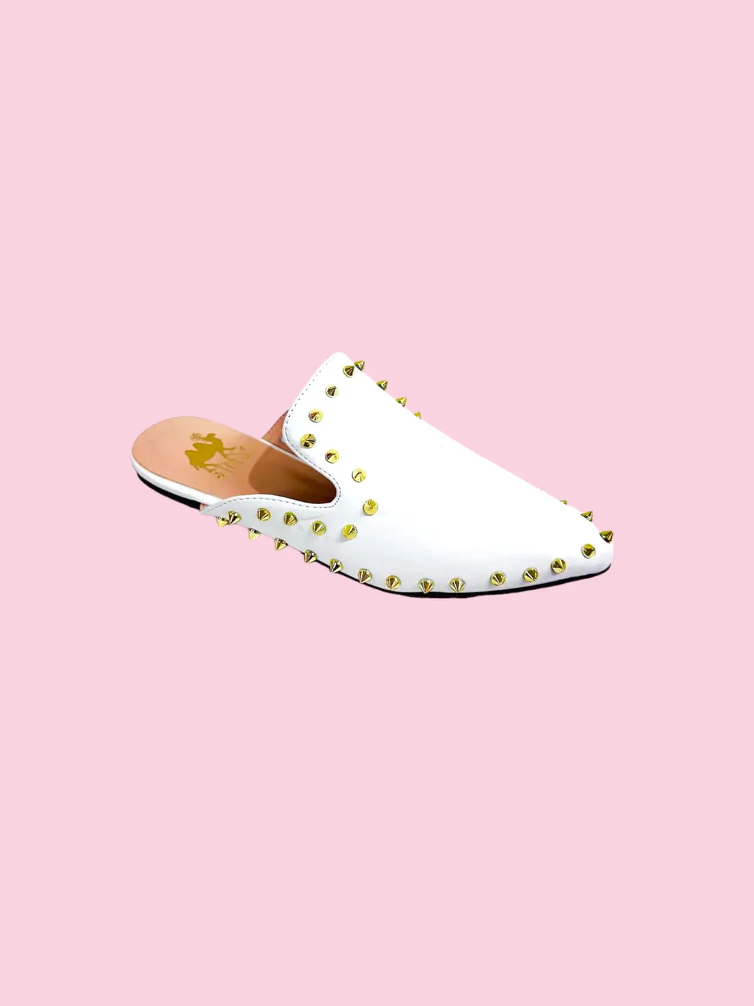 Clair Studded Mule Shoes - White