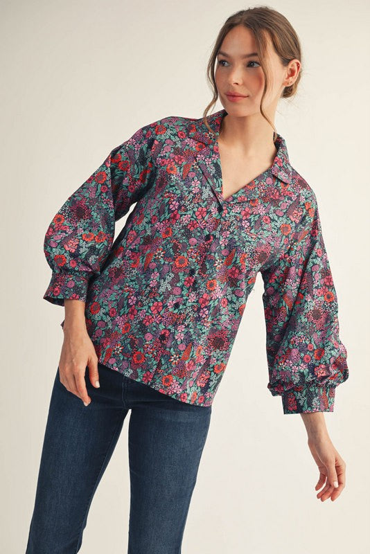 Midnight Meadow Blouse