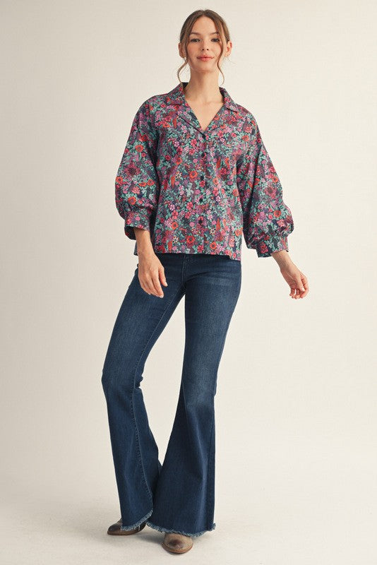 Midnight Meadow Blouse