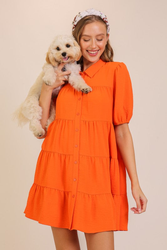 The Sideline Sweetheart Dress (Orange or Red)
