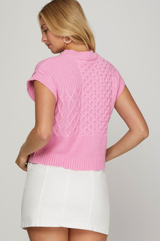 Cotton Candy Cable Knit Top