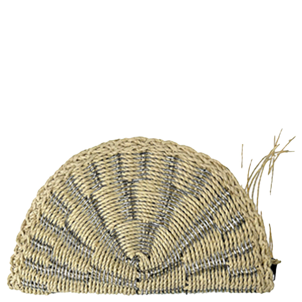 Seashell Rattan Envelope Clutch - Silver