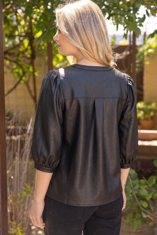 The After Dark Faux Leather Top