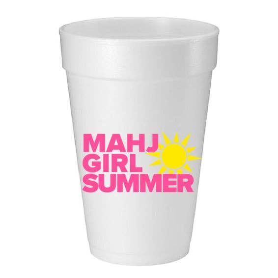 Mahj Girl Summer Mahjong Foam Party Cups