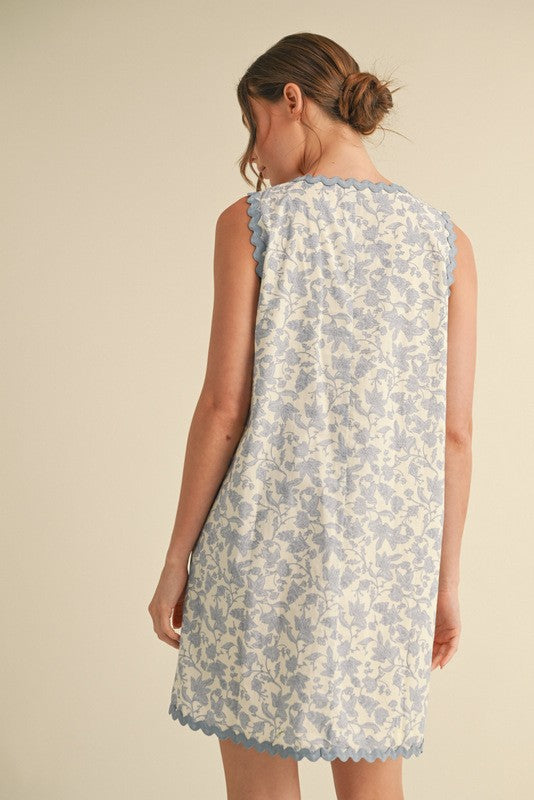 The Whimsy Blue Floral Shift Dress