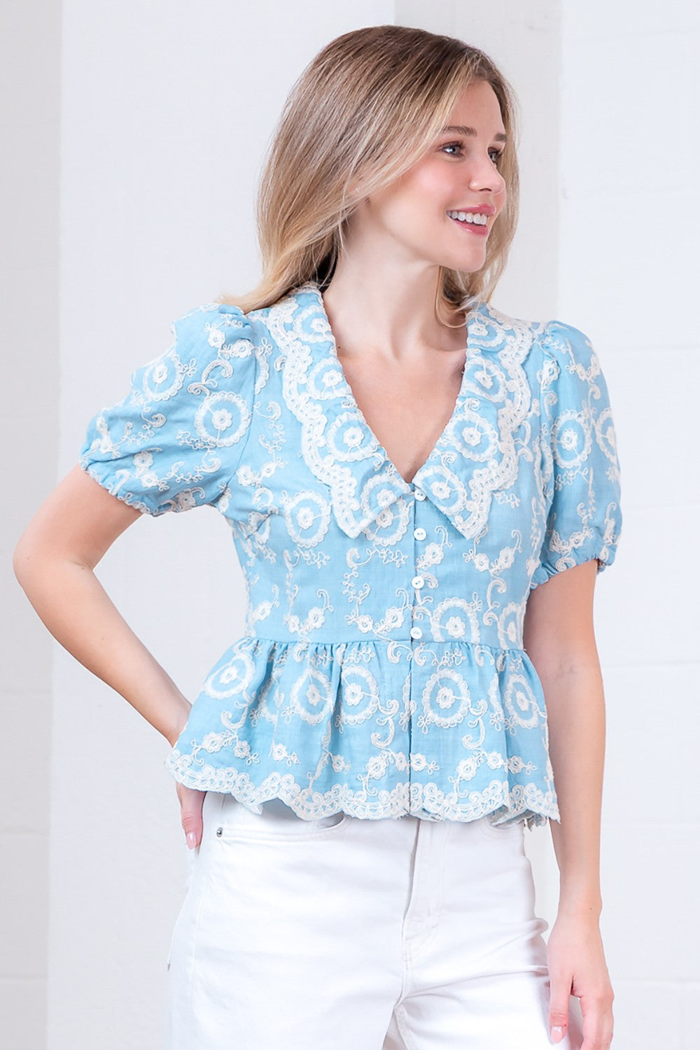 Lennon Embroidered Top