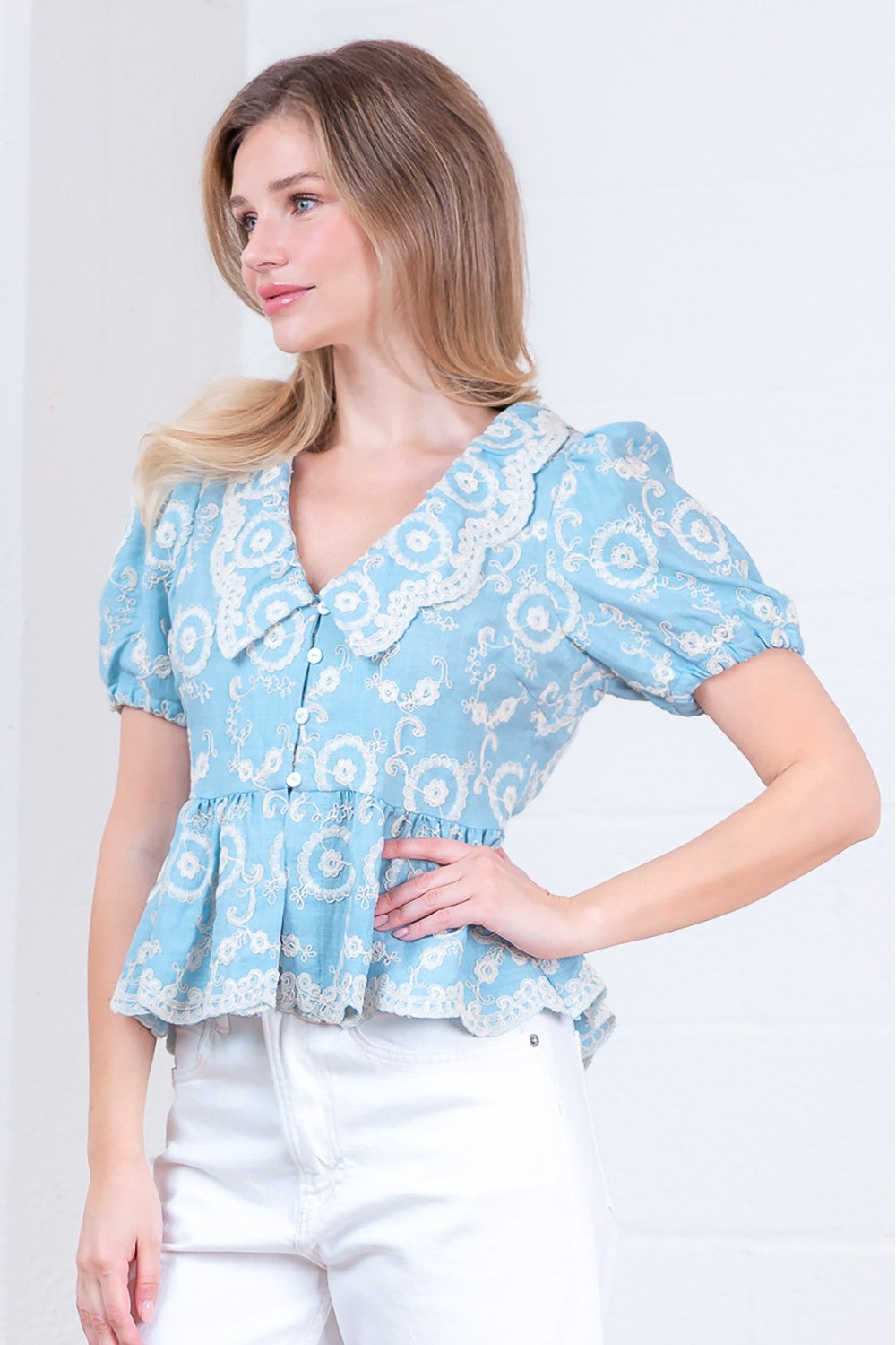 Lennon Embroidered Top