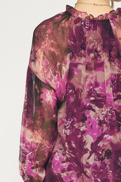 Printed to Perfection Orchid Blouse