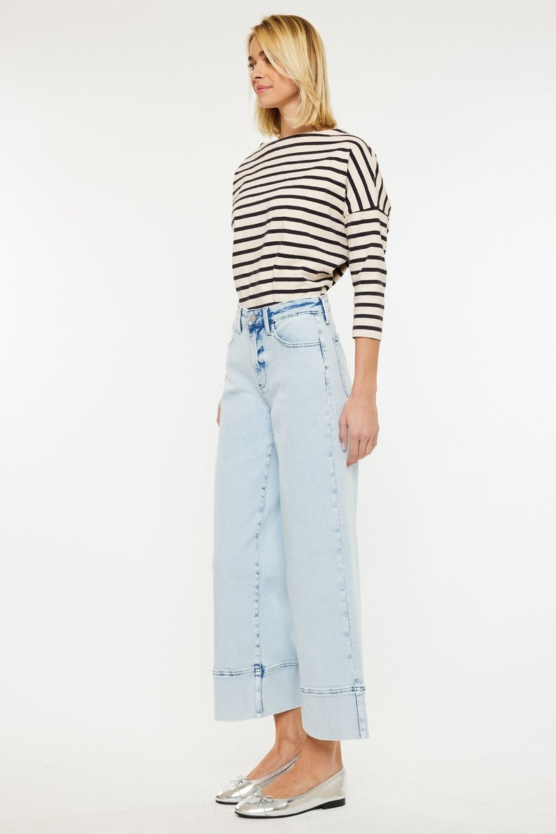 ✨ Light Wash Wide Leg Cuffed Jeans ✨